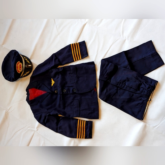 Vintage Child's TWA Junior Pilot Flight Suit - blazer, pants & cap - Picture 1 of 16